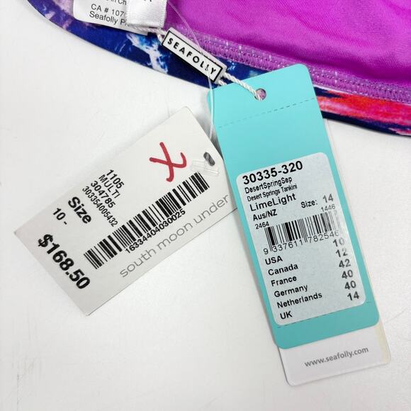 NEW Seafolly Tankini Bikini Top US 10 / AUS 14 Swimwear Desert Springs Palm Tree - Picture 8 of 9